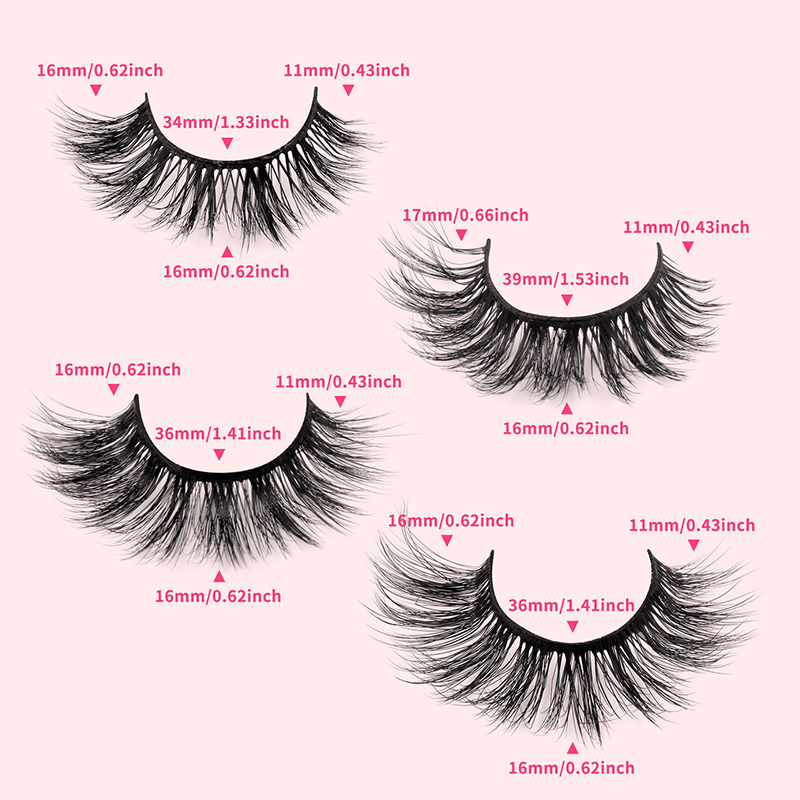 20 Pairs 4 Styles Natural False Eyelashes Set