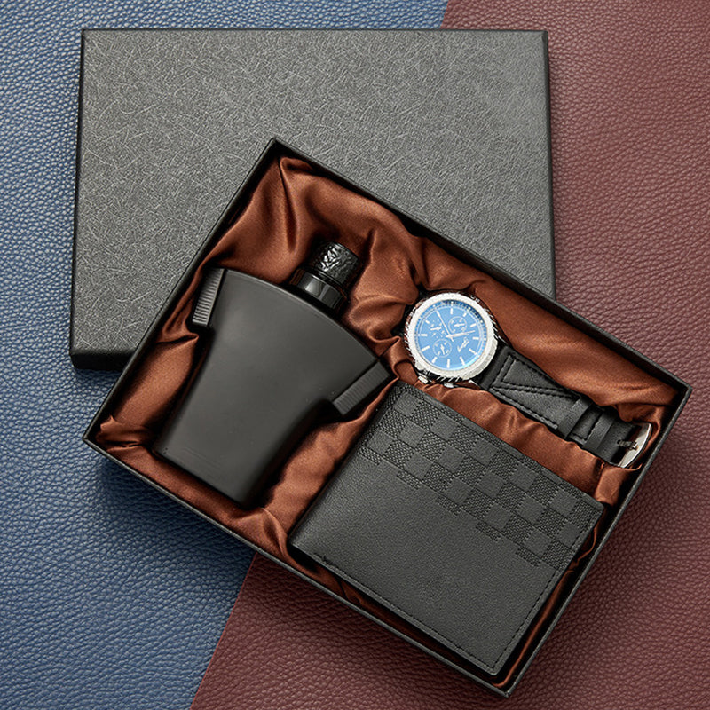 Gift Sets for Men Leather Case & Watch & Perfume
