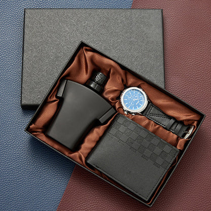 Gift Sets for Men Leather Case & Watch & Perfume