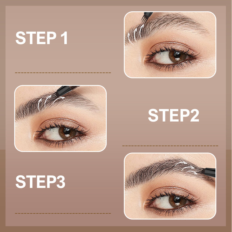 4 Tip Precise Eye Brow Makeup Pen for Natural Brows