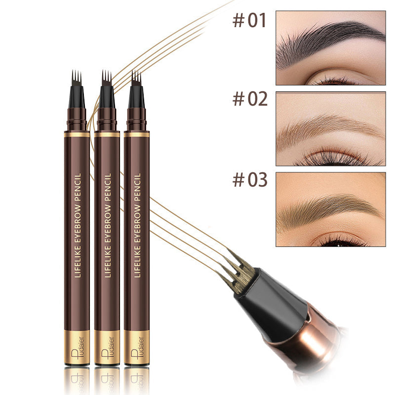 4 Tip Precise Eye Brow Makeup Pen for Natural Brows