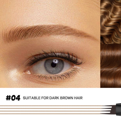 4 Tip Precise Eye Brow Makeup Pen for Natural Brows