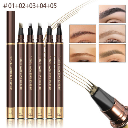 4 Tip Precise Eye Brow Makeup Pen for Natural Brows