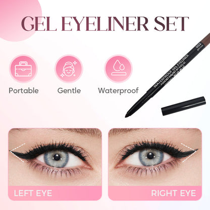 12PCS Waterproof Smudge-Proof Gel Eyeliner Set