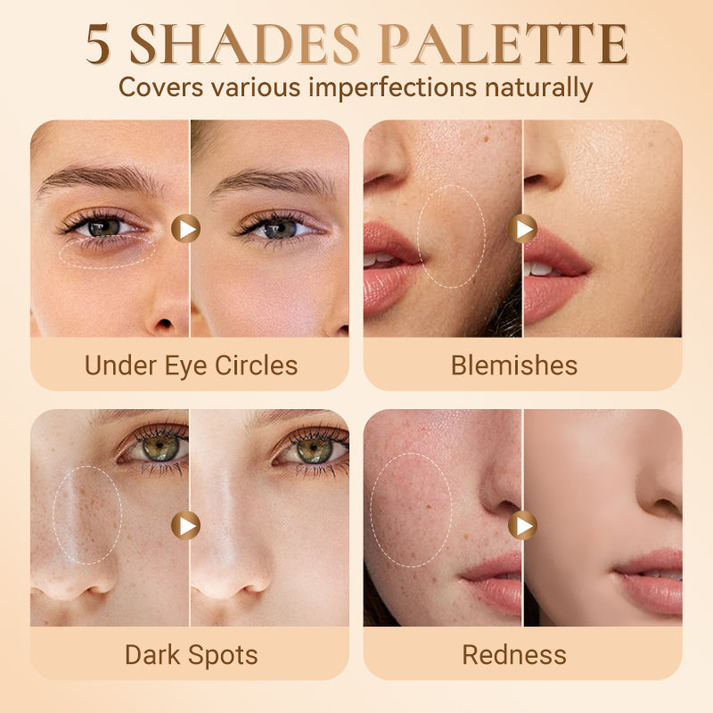 Long-Wear 5-Color Concealer Palette for a Flawless Finish