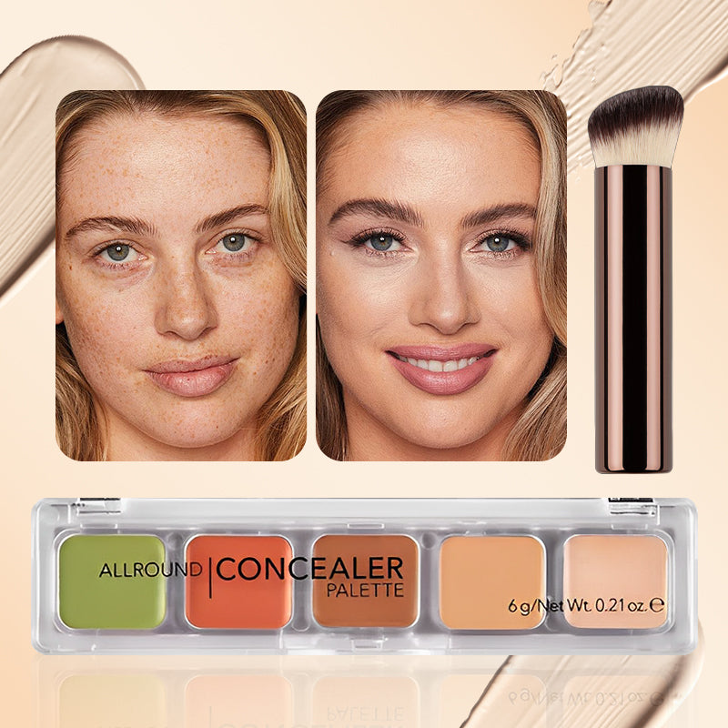 Long-Wear 5-Color Concealer Palette for a Flawless Finish