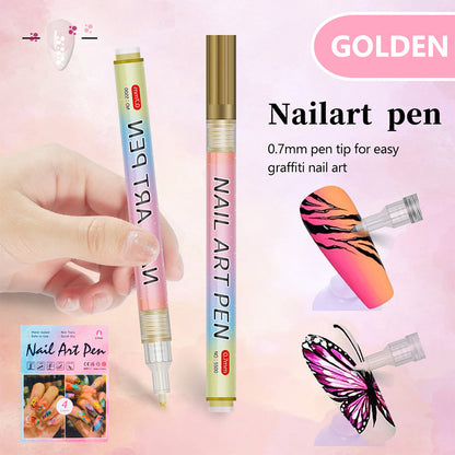 12-Color Professional Nail Art Pen Set