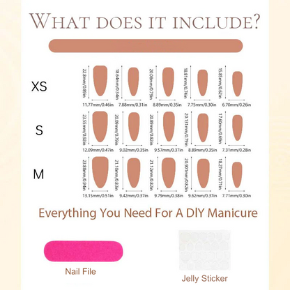 30 PCS Handcrafted Almond Press-On Nails Set