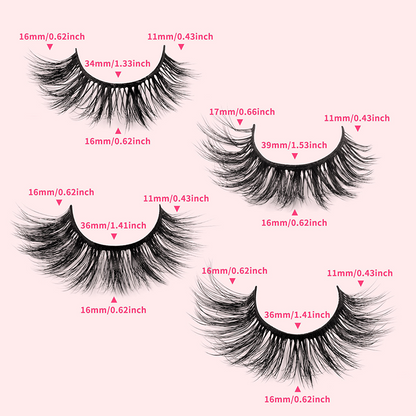 20 Pairs 4 Styles Natural False Eyelashes Set