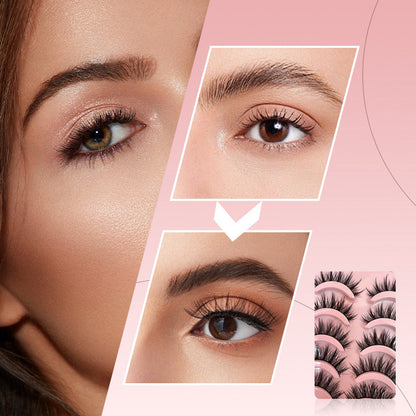 Natural-Looking Curled False Eyelashes