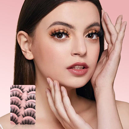Natural-Looking Curled False Eyelashes