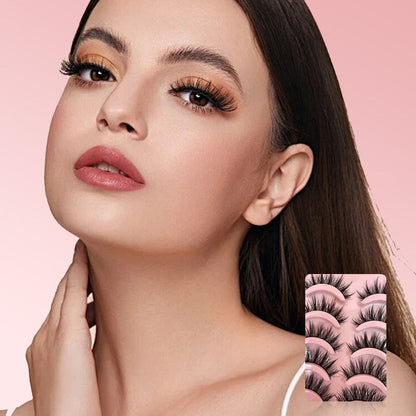 Natural-Looking Curled False Eyelashes